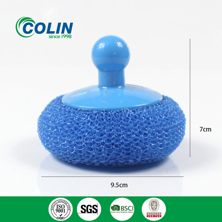 Plastic Mesh Scourer With Hand